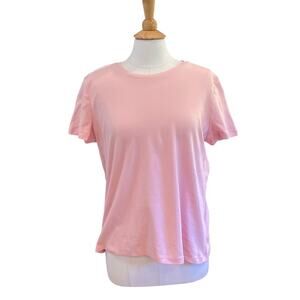 Laura Scott Pink Short Sleeve T-Shirt, 100% Cotton, X-Large Petite